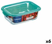 Portapranzo Rettangolare con Coperchio Luminarc Keep'n Lagon Turchese 1,97 l 22 x 15,6 x 7,2 cm Vetro (6 Unità)