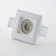 Faretto in gesso ISYLUCE quadrato mm100 x 100 con zoccolo GU10