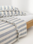 Lenzuolo in misto lino e cotone con volant Posie