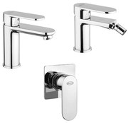 Set rubinetti lavabo e bidet per piletta click clack con miscelatore doccia incasso Jacuzzi | Rubinetteria Borea