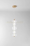 Sospensione bubbles in metallo e vetro trasparente finitura oro spa...