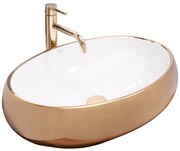 Lavabo da appoggio Rea Melania White / Gold