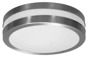 Plafoniera Rotonda in Acciaio Inossidabile 2 basi E27 Ø28cm IP54 Base E27