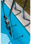 Scaletta per piscina fuori terra in legno in inox Gre 3 gradini 162.5 cm