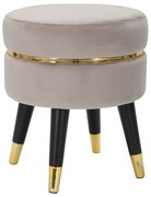 Pouf in velluto beige Paris - Mauro Ferretti