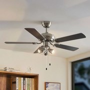 Ventilatore da soffitto Lindby con luce Anariki, silenzioso, argento