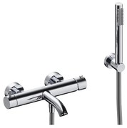 Rubinetto per vasca getto laminare cristallino Loop per muro cromo spazzolato SANYCCES