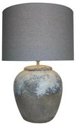 Lampada da tavolo DKD Home Decor Tela Ceramica Grigio (38 x 38 x 60 cm)