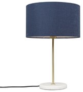 Lampada da tavolo ottone paralume blu 35 cm - KASO