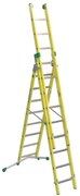 Scala a sfilo FACAL Vetroprima in fibra di vetro 3 rampe da 9 gradini portata massima 150 kg EN 131 per lavori fino a 7.1 m