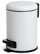 Pattumiera bagno in acciaio inox bianca capacità 3L e secchio interno estraibile