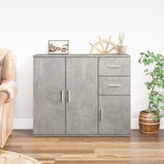 Credenza grigio cemento 91x29,5x75 cm in legno multistrato