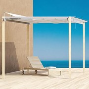 Pergola Omega in alluminio struttura beige L 285 x P 400 x H 258 cm