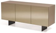 Madia credenza a 3 ante in vetro specchio bronzo scocca tortora e 2 piedini ISIDE