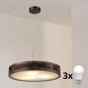Brilagi - Lampadario LED su cavo CARVALHO SMOKEY 3xE27/60W/230V rovere Ø 47,5 cm