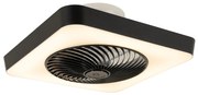 Ventilatore da soffitto intelligente quadrato nero con LED dimmerabile - Climo