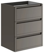 Mobile da bagno sotto lavabo TRATTO grigio opaco L 59.5 x H 78 x P 45.5 cm 3 cassetti, lavabo non incluso