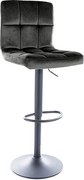 Sgabello bar C105 Velvet in velluto nero Bluvel 19 con struttura in metallo nero opaco – 42x96 cm