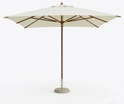 Ombrellone da Giardino 3x3 m Palo Ø48 mm Quadrato Struttura in Legno Vorghini Ecrù...