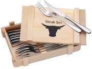 Set di 6 posate da bistecca in confezione di legno Cromargan - WMF