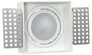 Portafaretto Incasso GU10 Quadrato Orientabile 80x80mm - Bianco