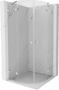 Mexen Lunar cabina doccia semicircolare a battente 90 x 90 cm, trasparente, cromo - 833-090L-090P-01-00