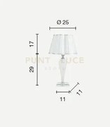 Lume piccolo debussy trasparente e oro 1 lume attacco e14 con paralume