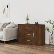 Credenza rovere marrone 91x29,5x65 cm in legno multistrato