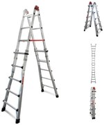 Scala telescopica FARAONE Teles in alluminio 5 + 5 gradini portata massima 150 kg EN 131 per lavori fino a 3.88 m