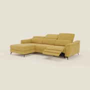 Arcos Divano con penisola - piedini alti e poggiatesta reclinabili in microfibra impermeabile T11 giallo