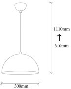 Opviq Lampada a sospensione Berceste 231-S, colore argento, metallo, Ø 30 cm
