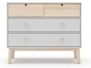 Cassettiera bassa bianca per bambini 100x81 cm Estefania - Marckeric