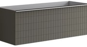 Mobile da bagno da fissare sotto lavabo L 120 x H 40 x P 45.5 cm grigio grafite laccato, 2 cassetti Pixel grid