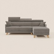 Sole Divano letto matrimoniale angolare con penisola contenitore e poggiatesta reclinabili - tessuto smacchiabile T23