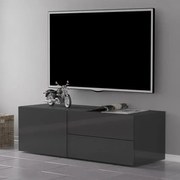 Mobile TV moderno con 1 anta e 2 cassetti, design METIS antracite laccato