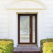 Portoncino d'ingresso in pvc Condo6 L 90 x H 210 cm noce apertura sinistra