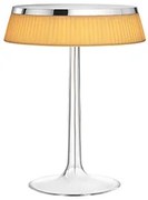 Flos Bon Jour Lampada Da Tavolo 41 cm a luce diffusa cromo con corona in tessuto