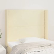 Testiera Ad Orecchio Crema 83x16x118/128 Cm İn Similpelle /