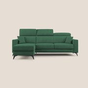 Pegaso divano letto angolare con poggiatesta reclinabili e rivestimento impermeabile T02 verde