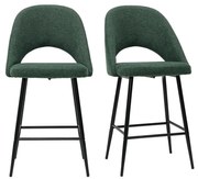 Sgabelli da bar in tessuto effetto velluto testurizzato verde H65 cm (set di 2) COSETTE