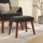 Poggiapiedi Grigio Scuro 45x29,5x35 Cm İn Velluto /