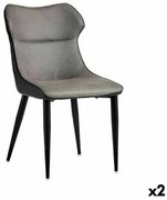 Poltrona Nero Grigio Acciaio 49 x 86 x 60 cm (2 Unità)