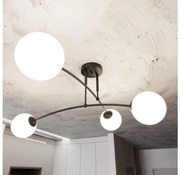 Lampadario a sospensione con supporto rigido PREGOS 4xE14/10W/230V nero