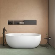 Kamalu - Vasca da bagno centro stanza 150 cm acrilico bianco opaco | KD1500