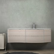 Mobile da bagno 150 cm rovere sbiancato Mod. Rio con lavabo a destra