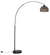 Lampada ad arco intelligente nera con vetro fumé incl. WiFi G95 - Arc