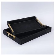 SET 2x Vassoio decorativo 40x30/34x24 cm nero