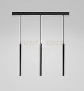 Thalassia s/3p - sospensione lineare in alluminio colore nero a led...