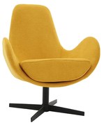 Poltrona design velluto giallo senape ANDY