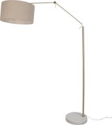Lampada da terra oro regolabile con paralume in tessuto teddy beige 50cm - Editor